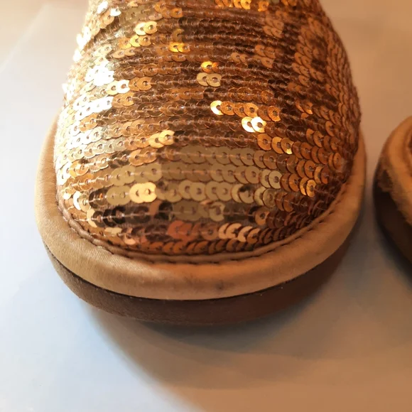Ugg Classic Short Gold Sequin Boots - Picture 8 of 9